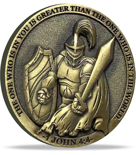 Put On The Full Armor Of God Challenge Coin – Bronze Finish, 3D Engraved, 1.57"