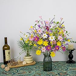 J'FLORU Artificial Spring Flowers 12 Pack Spring