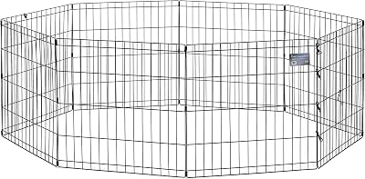 MidWest Homes for Pets 24-Inch Exercise Pen Black, 16 sq ft, 24W x 24H