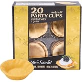 Sable &amp; Rosenfeld Ready to Fill Party Cups, Pastry Cups, 2.10 oz, Pack of 1 | Mini Pie Shells, 20 Pastry Cups, Sweet or Savory Tartes for Appetizers and Quiche Crusts, 2.10 oz
