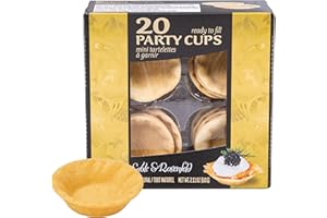 Sable & Rosenfeld Ready to Fill Party Cups, Mini Pie Shells 2.10 oz (Pack of 1), 20 Pastry Cups, Sweet or Savory Tartes for Appetizers & Quiche Crusts