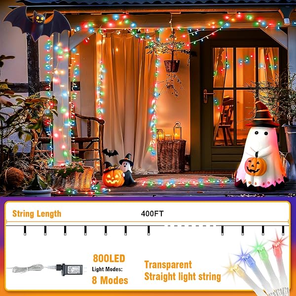WIOPSS 400FT MULTI-COLORED STRING LIGHTS – LED EXTRA LONG OUTDOOR WATERPROOF FAIRY LIGHTS WITH REMOTE, DIMMABLE TIMER DECORATIVE LIGHTING FOR CHRISTMAS, WEDDING, PATIO, YARD, PARTY DÉCOR
