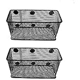 GoSupply Wise Magnetic Basket Set of 2, Black Mesh Organizer with 6 Magnets, Dry Erase Marker Holder for Whiteboard, Refrigerator, Locker, 6.3 x 3.54 x 2.28 Inches