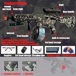 M416 Large Gel Splat Blaster for with Goggles, with