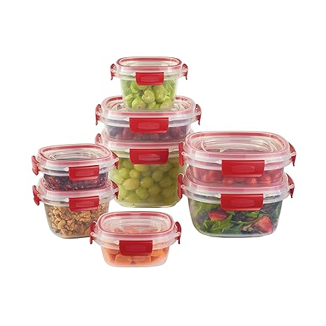Rubbermaid Easy Find Lids Tabs Food Storage Container 16 Piece