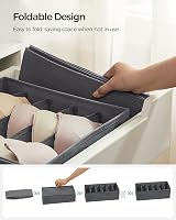 SONGMICS 8-Piece Underwear Drawer Organisers Set Slate Grey RUS08GY view 7