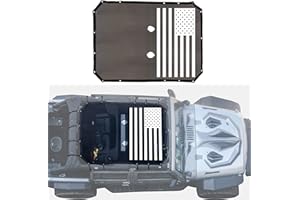 Bestaoo Full Mesh Sunshade Top Cover, Polyester Top Cover Provides UV Sun Protection for Jeep Wrangler JK 2007-2017 4 Doors - USA Flag