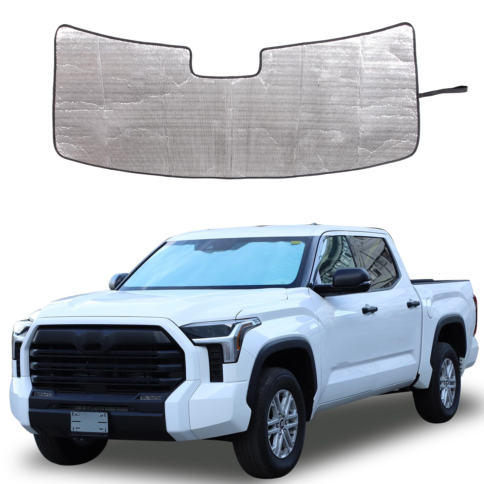 Photo 1 of Windshield Sunshade Fit for Toyota Tundra/Sequoia 2022-2025, Folding Car Sun Shade for Front Window, Auto Sun Protection Visors Blocks UV Rays and Keeps Vehicle Cool