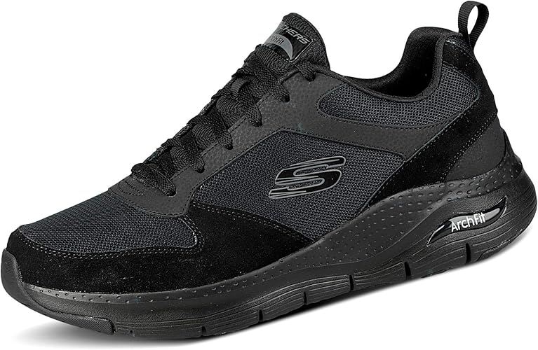 skechers black lace up trainers