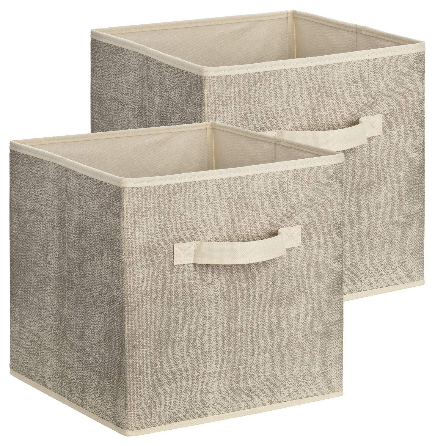 1PLUS Set of 2 Square Fabric Storage Boxes, 30 x 30 x 30 cm Universal