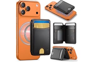 Usroom for Magsafe Wallet Magnetic RFID Blocking Card Holders, PU Leather Strong Magnet Phone Wallet Compatible with Magsafe Phones and Cases for iPhone 17/16/15/14/13/12/ Pro/Max/Plus, Black