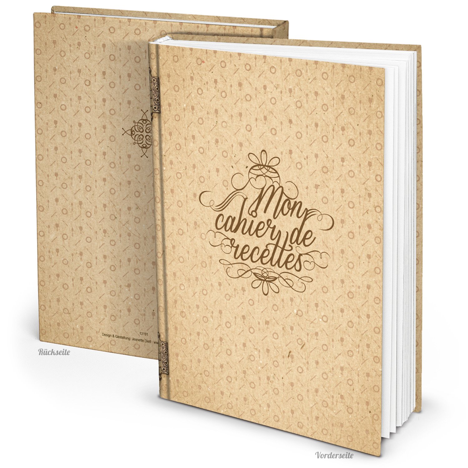 Recipe Book "Mon Cahier de recettes" French (Hard Cover A4, Blank Pages): for Your own fine Recipes - not just for Quiche and Crepes.