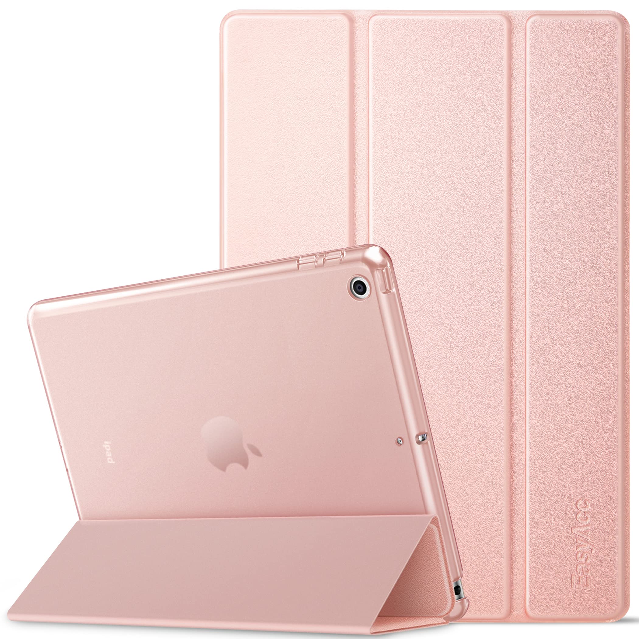 EasyAcc Case Compatible with iPad 9.7 2018 / iPad 6 Generation/iPad 2017 / iPad 5 Generation, samrt case with Stand Ultra Thin Translucent Matt Back Cover Auto Wake Up/Sleep Function(Rose Gold) — image 1