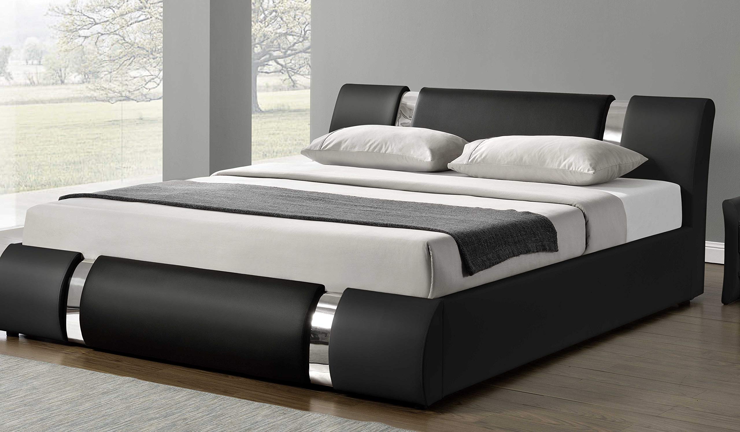 Buy Amolife Iron Piece King Bed Frame/Deluxe Solid Upholstered Modern