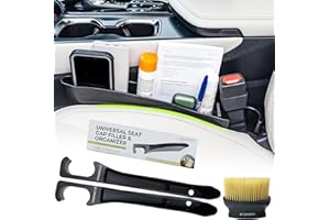 ECOMORA Car Seat Gap Filler organizer with Bonus interior Cleaning Brush- Universal in Between Seat Catcher for Cars,Trucks,SUV- Car Seat Gap Plug storage slot- Custom Seat Gapster- Car Seat Gap Filler Strip