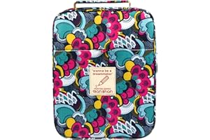 qianshan Pencil Case Holder Slot - Holds 202 Pencils or 136 Gel Pens with Zipper Closure - Large Capacity Penl Organizer for Watercolor Pens or Markers - Perfect for Beginner and Artist Blossom