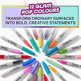 Sharpie Glam Pop Permanent Markers Fine Point 12 Assorted Colours view 2