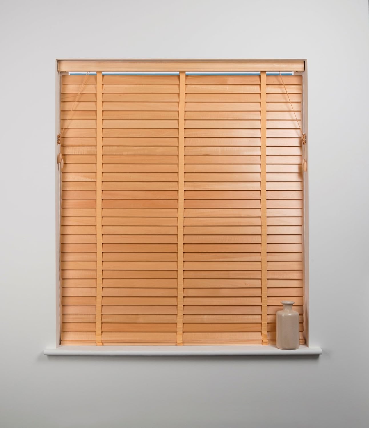 50mm Wood Blind, Natural, 90cm Wide x 160cm Drop Amazon.co.uk