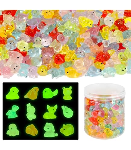 56 Pcs Glow In Dark Bunny Figurines - Luminous Resin Rabbits For DIY Crafts & Decor