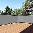 TANG 3' x 287' Gray Balcony Privacy Screen Fence 200GSM Deck Fence Outdoor Privacy Cover Weather Resistant for Patio Apartment Deck Porch Backyard Railing Screen
