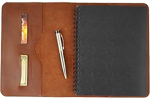 TheAntiq- XL Leather Journal Cover Handmade, Leather Notebook Cover, Leather Cover with Card Slots Genuine Leather, Refillable Leather (Tan) for Men & Women