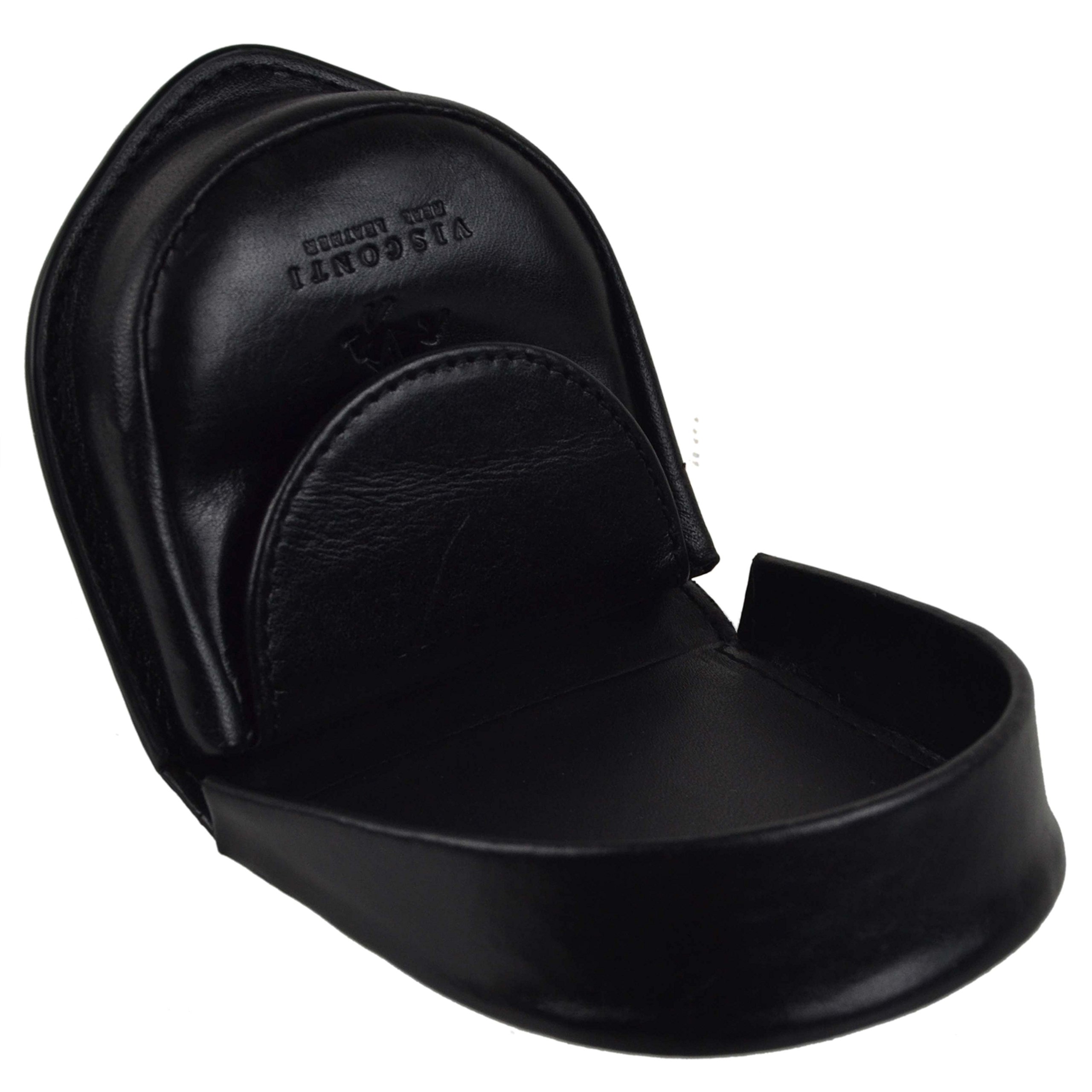 Visconti Leather Mens Coin Tray Purse Monza Collection (Black)