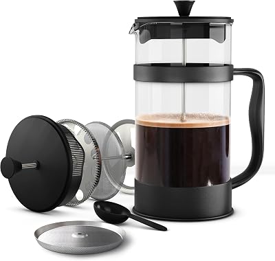 KICHLY 350ml Cafetiere French Press Coffee Maker 2 Cup with Triple Filters