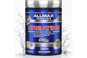 Allmax Creatine Monohydrate - Aid Muscle Growth & Strength Gains, No Artificial Ingredients - 1000g - 5g per Serving - 200 Se
