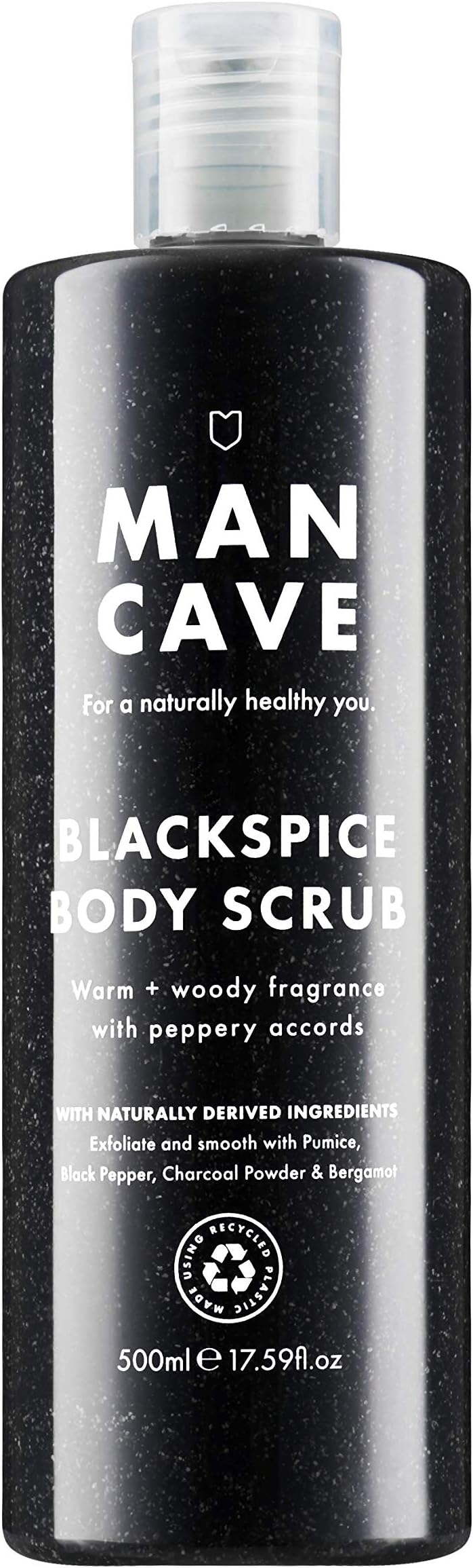 ManCave Black Spice Body Scrub 500ml Exfoliating Body Wash for Men