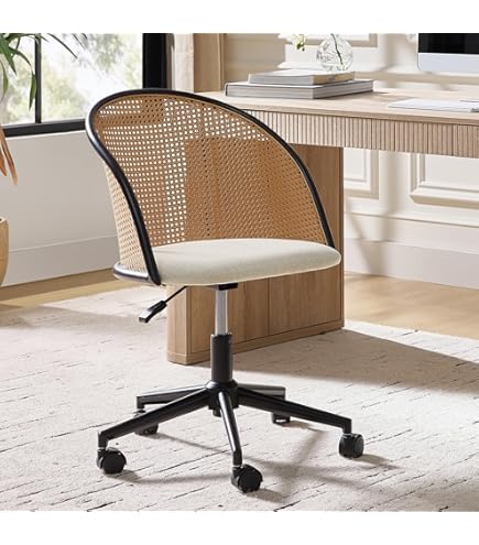 Amazon.com: Computer Chair, Japanese Rattan Computer Chair Retro