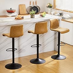 HeuGah Bar Stools Set of 4, Swivel Counter Height
