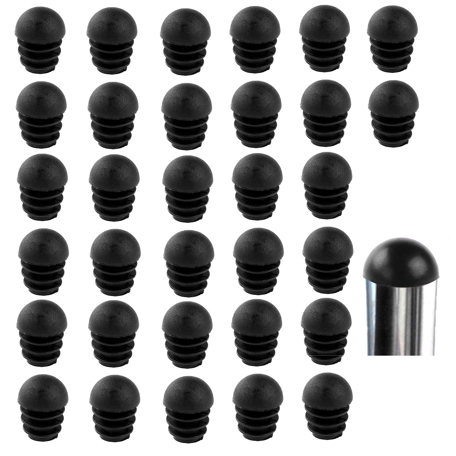 LEZED Pipe Plug Round End Cap Round Plastic Plug Pipe Tubing End Cap Table Chair Insert Plugs end Caps Stoppers Plugs for Furniture Legs 32 PCS (16mm)