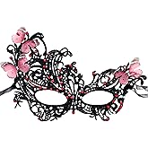 Gionforsy Women Costume Masks Butterfly Lace Masquerade Masks Vintage 1920s Mask for Mardi Gras Halloween Dancing