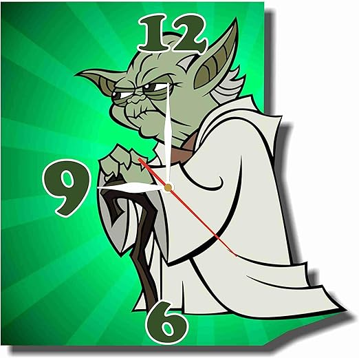 Amazon Com Star Wars Master Yoda 11 8 Handmade Wall Clock