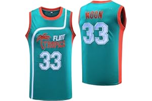 MESOSPERO Flint Tropics Jackie Moon #33 Coffee Black #7 Semi Pro 90s Hip Hop Clothes for Party Men Basketball Jersey Green White