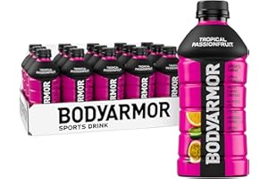 BODYARMOR Sports Drink Sports Beverage, Tropical Passionfruit, Coconut Water Hydration, Natural Flavors With Vitamins, Potassium-Packed Electrolytes, Perfect For Athletes, 28 Fl Oz (Pack of 15)
