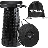 ALEVMOOM 2026 Upgraded XXL Collapsible Stool with Cushion &amp; Bag, Higher 23.2" Heavy Duty Telescoping Stool Max Load 1000 lbs, Portable Retractable Folding Seat Chair for Camping Travel