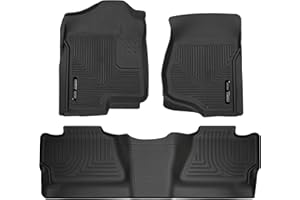 Husky Liners — Weatherbeater | Fits 2007 - 2013 Chevrolet Silverado/GMC Sierra 1500, Crew Cab, 07 - 14 2500/3500 - Front & 2nd Row Liner (Footwell Coverage) - Black, 3 pc. | 98201