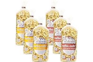 Al Dente Carba-Nada Egg Fettuccine & Roasted Garlic Fettuccine Variety Pack – Lower Carb, High Protein Pasta. Keto-Friendly, Artisanal, Non-GMO, Cage-Free Eggs, 10oz Bags (Pack of 6)