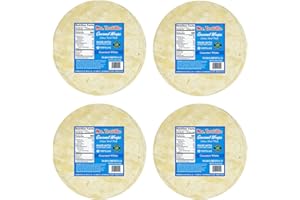 Mr. Tortilla Gourmet Wraps - Artisan Flour Tortillas, Small Batch Zero Cholesterol Snack, Kosher, Vegatarian - Authentic Mexican Snacks (8-Count Bags (Pack of 4), Gourmet White)