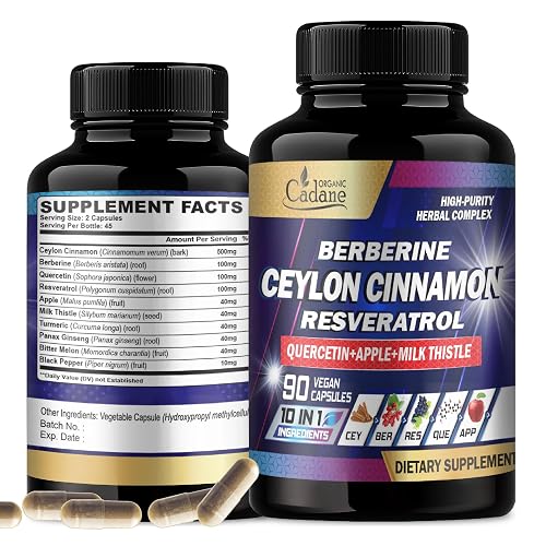 Cadane Ceylon Cinnamon, Berberine, Quercetin Supplement - Support Heart ...
