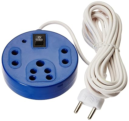 generic 3+1 Round Shape extension cord With 3 Meter Wire (2 Pin & 3 Pin) Color may vary