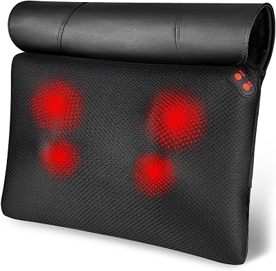 WOQQW Back Massager Pillow with Heat, Shiatsu Neck & Back Massager