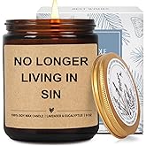 QHLLWT Wedding Candle Gifts for Newlyweds, No Longer Living in Sin, Funny Engagement Gift for Him, Her, Couples Newly Engaged, Unique Couples Bride and Groom Wedding Candles gift-44