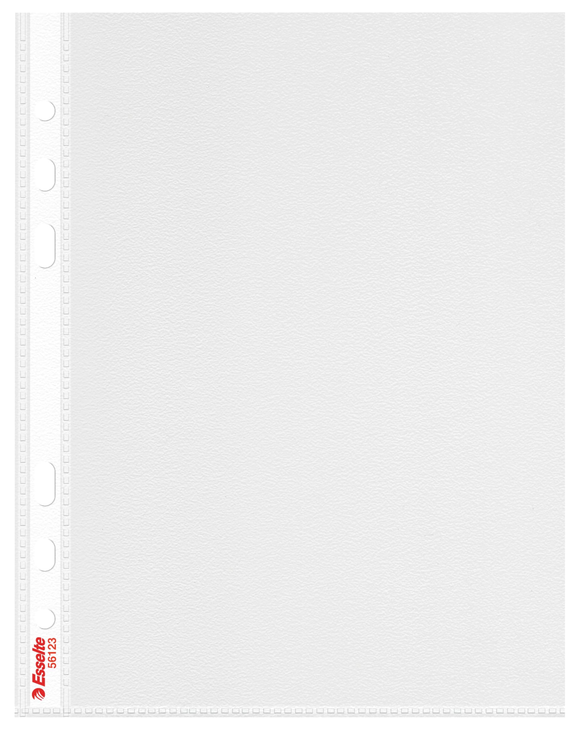 Esselte Quality Punched Pocket, Pack of 100, Holds up to 20 A5 sheets, Transparent, Matte, 85 Micron PP Material, 56123