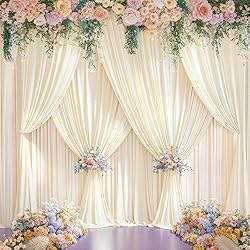 50ft x 10ft Wrinkle Free Champagne Wedding Backdrop