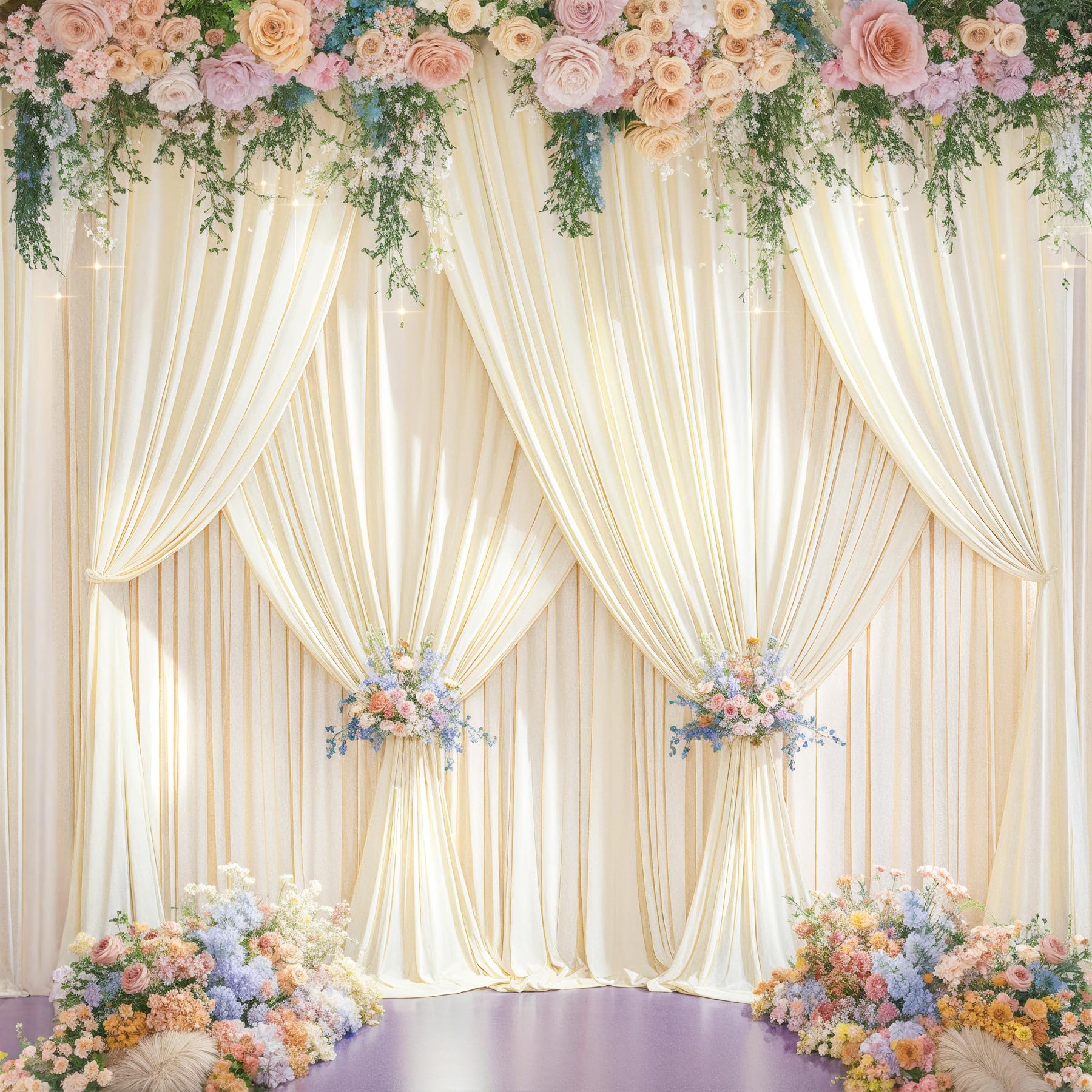 20ft x 10ft Wrinkle Free Champagne Wedding Backdrop