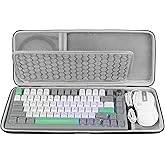 GEEKRIA 75% Keyboard and Mouse Combo Carrying Case, Compatible with AULA F75 Pro/S75 PRO, Keychron K2 Version 2/Q1 HE, ASUS ROG Azoth 75%, Redragon K673 PRO, 84 Keys Hard Shell Travel Bag