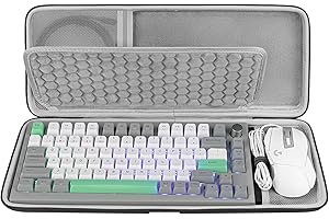 Geekria 75% Keyboard and Mouse Combo Carrying Case, Compatible with Aula F75 Pro/S75 PRO, Keychron K2 Version 2/Q1 HE, ASUS R