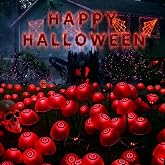 Halloween Decorations Outdoor, Solar Evil Eyeball Jerryfish Lights, 2-Pack | Halloween Yard Decorations, Spooky Red Glowing, Swaying with Wind, Solor Powered, No Cord, Auto ON/OFF, Waterproof